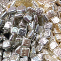 14x14x6mm perles baroques en forme de puce carrée perles Aurora effet cristal verre au chalumeau perles en vrac pour l'artisanat ou la décoration