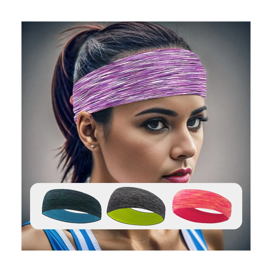 Absorberende Sport Goedkope Custom Hoofdband Zweetband Yoga Haarband Hardlopen Fitness Sport Koeling Elastische Hoofdband