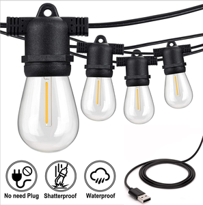 Guirnalda de luces navideñas USB S14 de doble uso, luz Led <span class=keywords><strong>Solar</strong></span> para exteriores <span class=keywords><strong>con</strong></span> <span class=keywords><strong>Panel</strong></span> <span class=keywords><strong>Solar</strong></span> y USB - Product Image 3