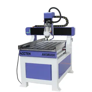 Presisi Tinggi Acctek 6090 CNC Router dengan Tangki Air Bulat Rail 600*900 Mm