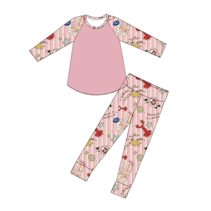 Conjunto de Pijama para Niñas Pequeñas, Top de Manga Larga con Dobladillo Curvo y Leggings, Ropa Cómoda para Estar en Casa - Product Image 5