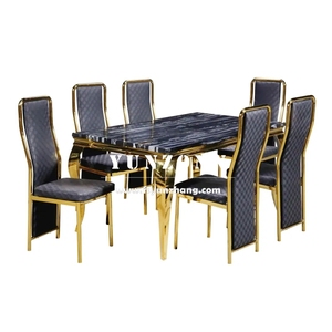 <span class=keywords><strong>Table</strong></span> à <span class=keywords><strong>manger</strong></span> moderne classique avec plateau <span class=keywords><strong>en</strong></span> <span class=keywords><strong>verre</strong></span> trempé, cadre <span class=keywords><strong>en</strong></span> acier inoxydable durable, or/argent, rectangle, meubles <span class=keywords><strong>pour</strong></span> la maison - Product Image 3