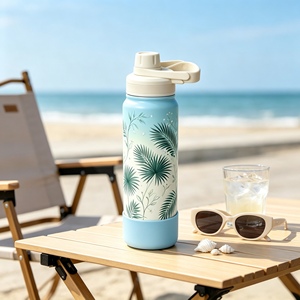 Vaso Térmico de Acero Inoxidable con Estampado Floral, 800 ml, Antiderrames, con Base de Silicona, Botella Aislada de Viaje, Impresión y Empaque Personalizados - Product Image 6