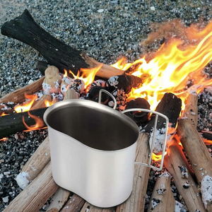 Set di Pentole da Campeggio in Acciaio Inox a Due Pezzi per Fornello da Esterno, Tazza per Escursionismo e Cucina in Campeggio - Product Image 3