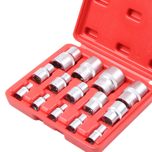 Jeu de douilles Torx femelles 14 pièces E4-E24, douilles Torx externes, jeu de douilles de type E 1/4\"1/2\"3/8\", douilles <span class=keywords><strong>pour</strong></span> retirer les écrous, kit d'outils à main - Product Image 3