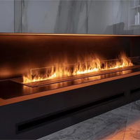 Chimenea de vapor 3D lineal decorativa para interiores, llama con Wifi Control, estufa de chimenea de vapor de agua inteligente, pared multimedia
