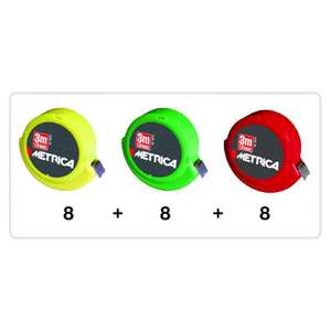 METRICA - 38940 Boîte contenant 24 rubans en trois couleurs assorties-EAN 8001066389407 TAPE MEASURE - Product Image 2