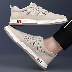 Zapatillas Deportivas de Piel Transpirable Blancas para Hombre, Casuales, de Tacón Bajo, con Suela de Goma y Entresuela de EVA, Origen Wenzhou, Zhejiang - Product Image 2