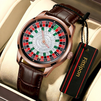 Montre pour homme GMS avec logo personnalisé OEM, mécanique de luxe, résistante à l'eau 30M, boîtier en alliage, bracelet en cuir, cadran brillant avec pierres, style business