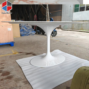 <span class=keywords><strong>Table</strong></span> à manger ovale Tulip de qualité Eero <span class=keywords><strong>Saarinen</strong></span> 48x84 pouces avec plateau en marbre de Carrare - Product Image 3