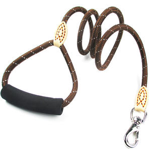 Tali kekang anjing reflektif aman pola padat tali kerah rantai nilon kulit tali panjat karabiner pengunci aman anjing berjalan - Product Image 3