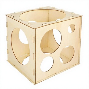 Boîte en <span class=keywords><strong>bois</strong></span> pour mesurer la taille des ballons, règle pliable DIY - Product Image 1