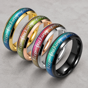 Bague à citation inspirante JLM en acier inoxydable noir dégradé <span class=keywords><strong>Aurora</strong></span> pour femmes et hommes - Product Image 6