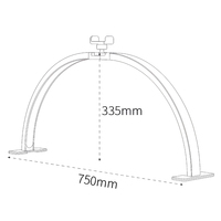 Table de manucure pliable demi-lune avec lampe et support pour téléphone, idéale pour les techniciennes d'ongles, le maquillage et les extensions de cils