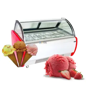 Vetrina commerciale del petto del supermercato del frigorifero dell'esposizione del frigorifero del ghiacciolo del congelatore dell'esposizione del Gelato del Gelato