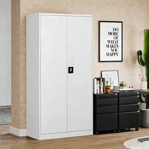 Armario de <span class=keywords><strong>Almacenamiento</strong></span> Moderno de Acero con 2 Puertas, <span class=keywords><strong>Mueble</strong></span> Versátil para el Hogar, Soluciones de <span class=keywords><strong>Almacenamiento</strong></span> para Dormitorio, Cocina u Oficina - Product Image 2