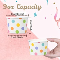 Gobelets en papier jetables personnalisés OEM ODM imprimés en gros pour la vente en gros de glaces, yaourts glacés, coupes glacées et desserts pour les emballages des boutiques.