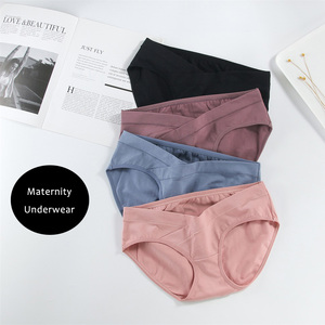 <span class=keywords><strong>M</strong></span> L XL XXL 3XL toptan özel Logo artı boyutu düşük bel nefes pamuk kadın gebelik ve annelik giyim külot iç çamaşırı - Product Image 5