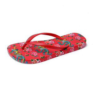 Novedad de verano para mujer, chanclas antideslizantes con estampado de leopardo de suela blanda, zapatos de playa, chanclas de flores rojas grandes transfronterizas con punta abierta - Product Image 5