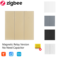 Interruptor Inteligente Zigbee de 2 Canales, 86mm, 10A, IP21, Compatible con Alexa/Google/SmartThings, Sin Cable Neutro, para la Aplicación Smart Life