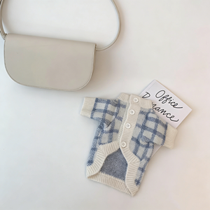 ZHONGYA Accesorios para Mascotas, Suéter Cálido y Elegante de Invierno, Tejido de Lana Suave, Abrigo para Cachorros con Patrón a Cuadros, Ropa para Perros, Artículos para Perros - Product Image 1