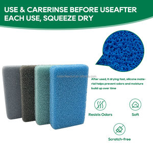 Đầy màu sắc scrubbing Silicone <span class=keywords><strong>Sponge</strong></span> cao phục hồi bền silica gel Lọc <span class=keywords><strong>Sponge</strong></span> Silicone món ăn miếng bọt biển - Product Image 3