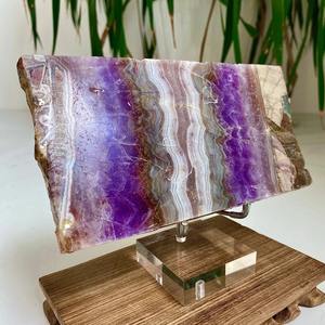 500-600g Vente en gros Pierre précieuse naturelle Cadeau pour fille Pierre de cristal Artisanat Ornement Améthyste Tranche d'agate pour la décoration - Product Image 6