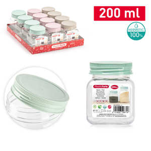 Barattolo Quadrato PlasticForte 200 Ml con Chiusura Ermetica per Spezie - Product Image 1
