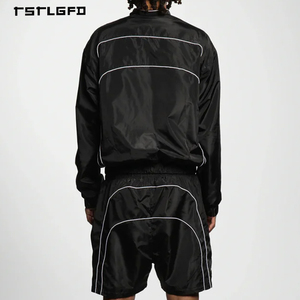 Custom Manufacturers Nylon <b>Men's</b> <b>Summer</b> Windbreaker <b>Jacket</b> and Waterproof Short Set Lightweight Streetwear Plaid Boxy Tracksuit - Product Image 3