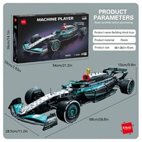 Prix d'usine 66604 Kit de construction MOC de voiture de course F1 à l'échelle 1:8 DIY, jouet éducatif en PVC personnalisable, orange et bleu, 14 ans et plus