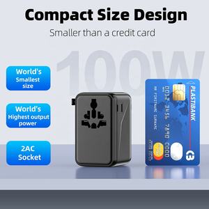 Worldplug Adaptor colokan dunia, pengisi daya Cepat Internasional 100W GAN global Universal Travel Adapter dengan 1USB + 3 Tipe C - Product Image 3