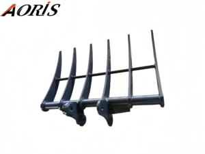 Accessoires d'excavatrice haute résistance, râteau à racines pour mini-excavatrice de 1,7 à 3 tonnes - Product Image 1