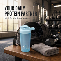 Bouteille shaker protéinée 500 ml, mixeur portable, gobelet de fitness, bouteille mélangeuse pour shakes protéinés, smoothies, logo personnalisé
