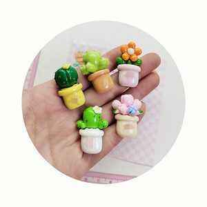 可愛いミニ植物デコチャーム樹脂花サボテン装飾用キッズシューズバックルスライムチャームキッズギフトプレゼントスクラップブッキング - Product Image 3