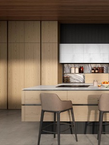 Mueble de Cocina Moderno de Roble con Puertas de Madera Maciza y Superficie Fácil de Limpiar para Uso Público - Product Image 5