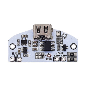 Module de commande pour lampe de bureau USB-C avec carte de circuit imprimé, charge USB, gradation progressive à trois niveaux et veilleuse LED tactile - Product Image 1