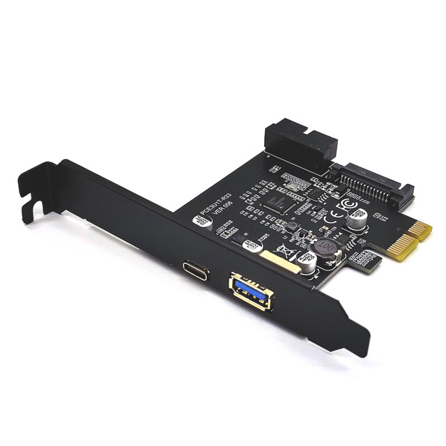 USB3.2 Type-C Front-Mount Adapter Card C-Type Reversible 19PIN with RENESAS D720201 Controller for Desktop Used Product