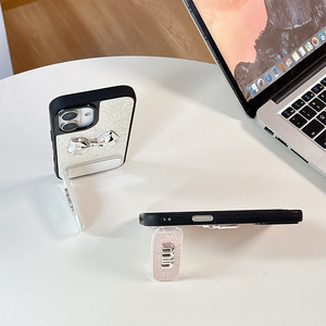 Custodia per <span class=keywords><strong>telefono</strong></span> con specchio a conchiglia in tinta unita per iPhone 17 Pro Max lusso Bowknot Hard <span class=keywords><strong>Cover</strong></span> iPhone per 16 15 14 disegni personalizzati da donna - Product Image 2