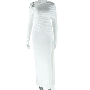 Dropshipping <span class=keywords><strong>Abbigliamento</strong></span> Femminile <span class=keywords><strong>Elegante</strong></span> Bianco, Vestiti a Maniche Lunghe Irregolari, <span class=keywords><strong>Abbigliamento</strong></span> Casual da Donna - Product Image 4