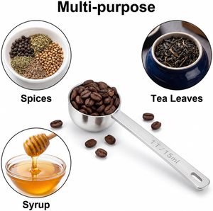Productos al por Mayor, Taza Medidora Negra de 60 ml y Cuchara Larga de Acero Inoxidable, Cuchara para Proteínas Personalizada - Product Image 2