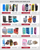 Étagères de présentation en carton personnalisées, recyclables, modernes, portables, lavables, autoportantes, faciles à assembler pour les supermarchés et les commerces de détail