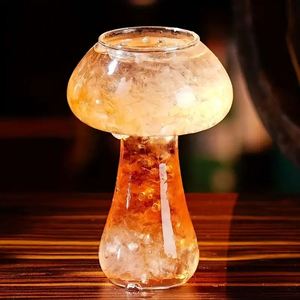 Cute Vintage Mushroom Shaped Cocktail Glass 250ml Boeosilicate Glass Clear Business Gift Wine & <b>Beer</b> Drinkware - Product Image 4