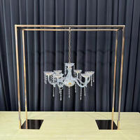 Support de fleurs de table moderne de luxe en métal pour décoration de mariage, porte-bougie
