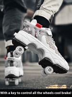 Chaussures de marche extensibles à roulettes rétractables à quatre roues pour garçons, filles et adultes, avec roulettes lumineuses, vente en gros