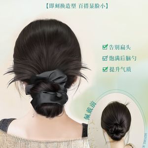 Coletero para el pelo con moño, negro, de alambre resistente al calor, estilo moño bajo, hecho a mano, para mujer, accesorio de peinado - Product Image 5