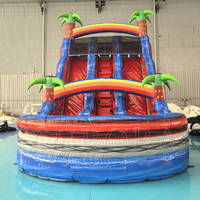 Château gonflable commercial d'extérieur avec toboggan aquatique 8x4m en PVC écologique pour enfants et adultes