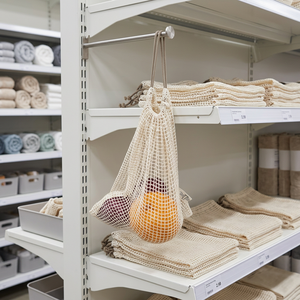 Wholesale Mesh Drawstring <b>Bags</b> Custom Logo Reusable <b>Net</b> Pouches for Product Packaging - Product Image 1