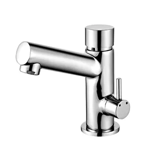 water saving 304s.s material push button faucet self closing wash basin time delay tap