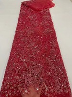 5 yards cristal paillettes luxe broderie perles mariage Tulle à la main perlé mariée dentelle tissu pour robes
