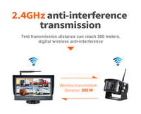 Sistema de Cámara DVR Inalámbrica para Camiones, Resistente a la Intemperie, Pantalla de 10 Pulgadas, 2.4G Digital, IP68 Impermeable, para Entornos Hostiles y Sitios de Construcción